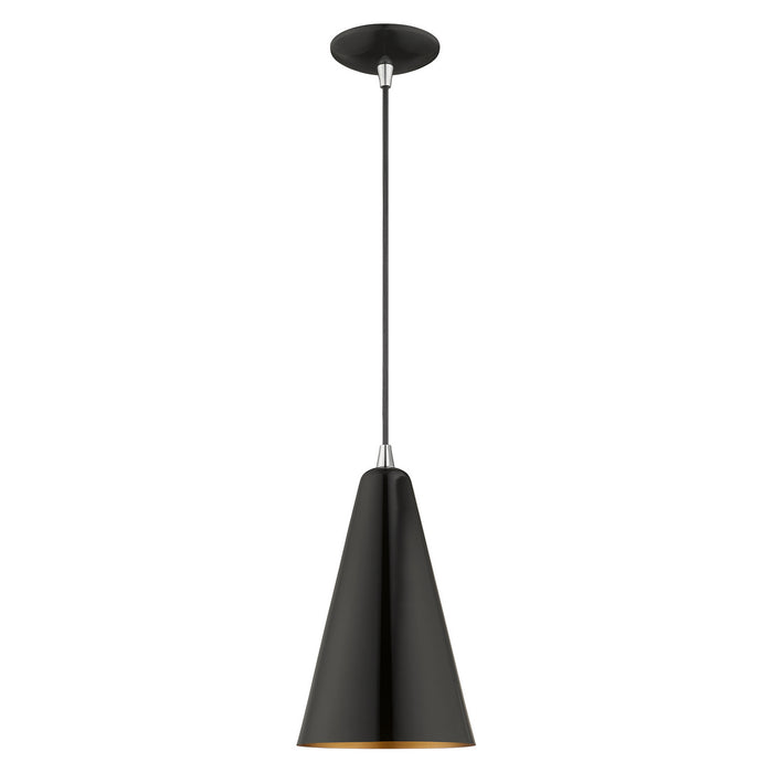 Livex Lighting - 41175-68 - One Light Mini Pendant - Metal Shade Mini Pendants - Shiny Black