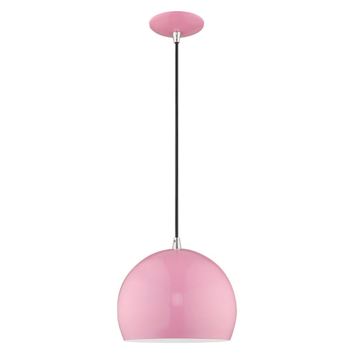 Livex Lighting - 41181-79 - One Light Mini Pendant - Metal Shade Mini Pendants - Shiny Pink