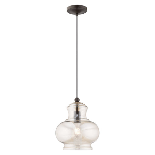 Livex Lighting - 41222-92 - One Light Mini Pendant - Art Glass Mini Pendants - English Bronze