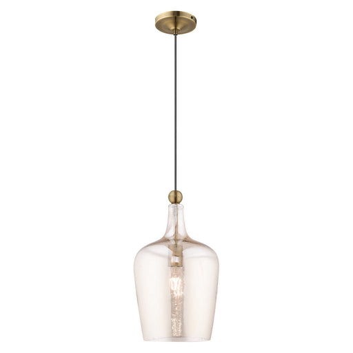 Livex Lighting - 41226-01 - One Light Mini Pendant - Art Glass Mini Pendants - Antique Brass