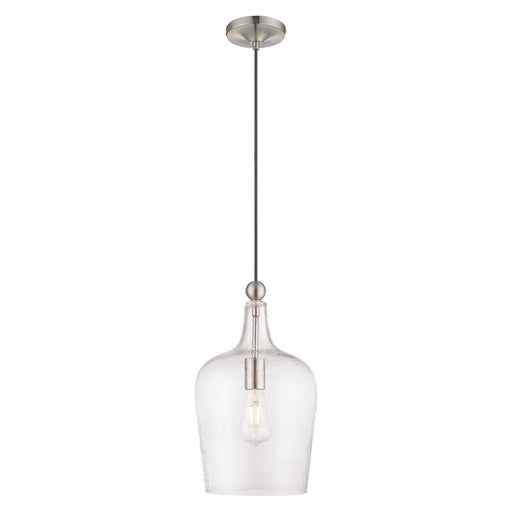 Livex Lighting - 41237-91 - One Light Mini Pendant - Art Glass Mini Pendants - Brushed Nickel