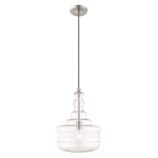 Livex Lighting - 41239-91 - One Light Mini Pendant - Art Glass Mini Pendants - Brushed Nickel