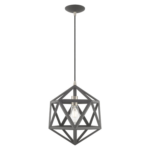 Livex Lighting - 41328-76 - One Light Mini Pendant - Geometric Shade Mini Pendants - Scandinavian Gray