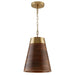 Capital Lighting - 330314WR - One Light Pendant - Independent - Dark Wood and True Brass