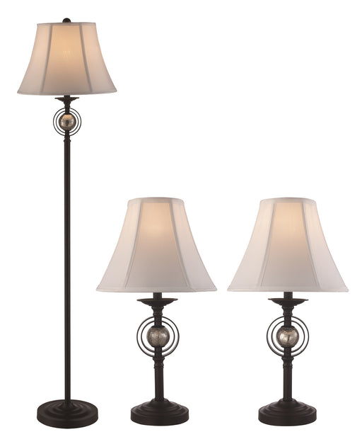 Trans Globe Imports - RTL-9069 BK - Floor Lamp and Two Table Lamps - Black