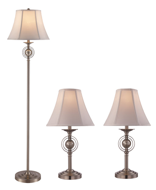 Trans Globe Imports - RTL-9069 BN - Floor Lamp and Two Table Lamps - Brushed Nickel