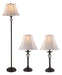 Trans Globe Imports - RTL-9070 BK - Floor Lamp and Two Table Lamps - Black