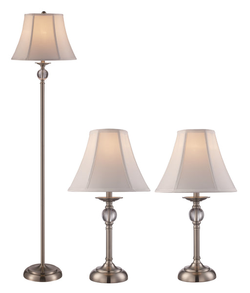 Trans Globe Imports - RTL-9070 BN - Floor Lamp and Two Table Lamps - Brushed Nickel