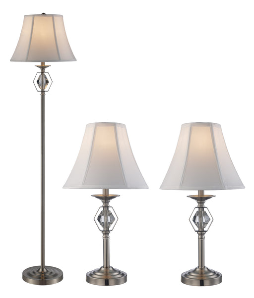 Trans Globe Imports - RTL-9071 BN - Floor Lamp and Two Table Lamps - Brushed Nickel