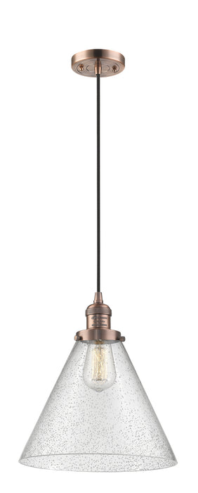 Innovations - 201C-AC-G44-L - One Light Mini Pendant - Franklin Restoration - Antique Copper