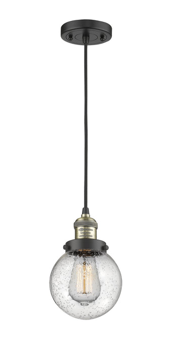 Innovations - 201C-BAB-G204-6 - One Light Mini Pendant - Franklin Restoration - Black Antique Brass