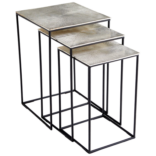 Cyan - 09717 - Nesting Tables - Raw Nickel And Black
