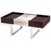 Cyan - 09754 - Coffee Table - Stainless Steel And Brown