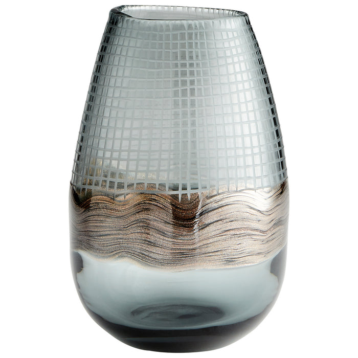 Cyan - 09970 - Vase - Clear And Glitter Gold