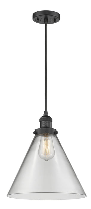 Innovations - 201C-BK-G42-L - One Light Mini Pendant - Franklin Restoration - Matte Black