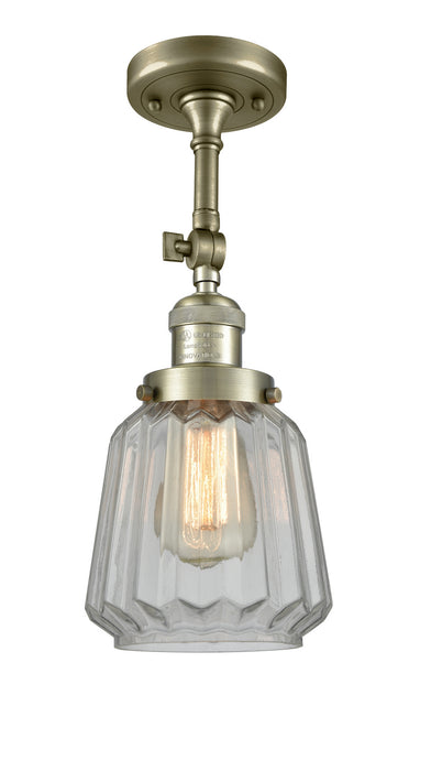 Innovations - 201F-AB-G142 - One Light Semi-Flush Mount - Franklin Restoration - Antique Brass