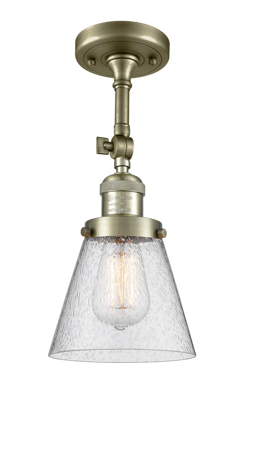 Innovations - 201F-AB-G64 - One Light Semi-Flush Mount - Franklin Restoration - Antique Brass