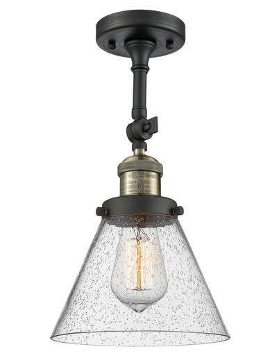 Franklin Restoration One Light Semi-Flush Mount Black Antique Brass