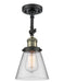 Innovations - 201F-BAB-G62 - One Light Semi-Flush Mount - Franklin Restoration - Black Antique Brass