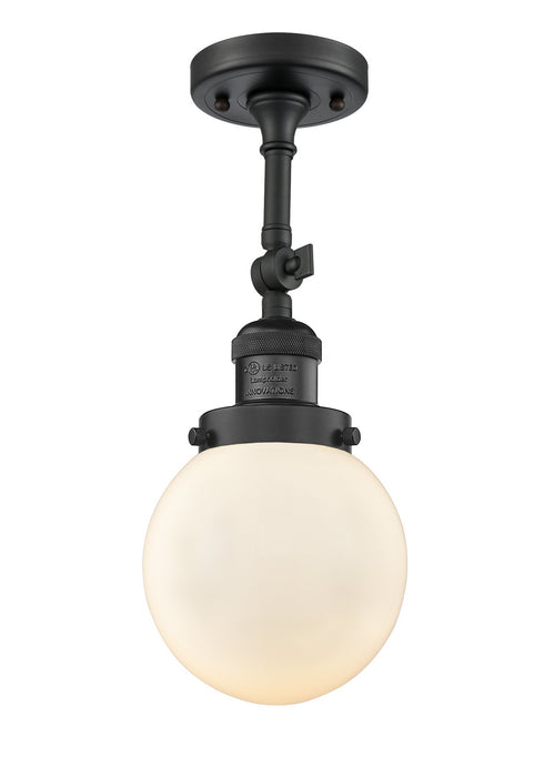 Innovations - 201F-BK-G201-6 - One Light Semi-Flush Mount - Franklin Restoration - Matte Black