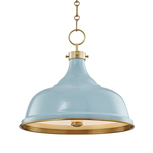 Hudson Valley - MDS300-AGB/BB - Three Light Pendant - Painted No.1 - Aged Brass/Blue Bird
