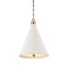 Hudson Valley - MDS401-AGB/WP - One Light Pendant - Plaster No.1 - Aged Brass/White Plaster