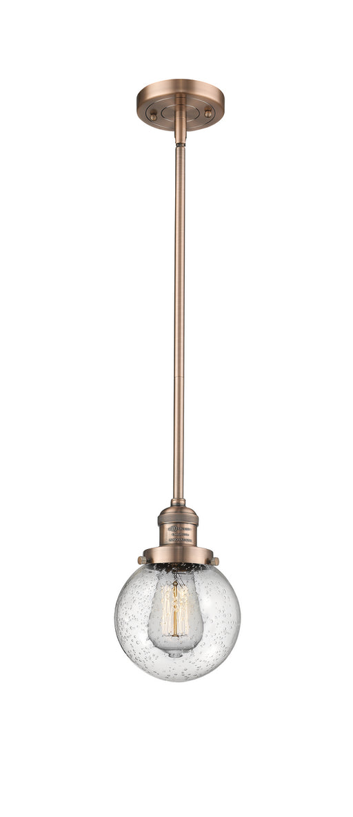 Innovations - 201S-AC-G204-6 - One Light Mini Pendant - Franklin Restoration - Antique Copper