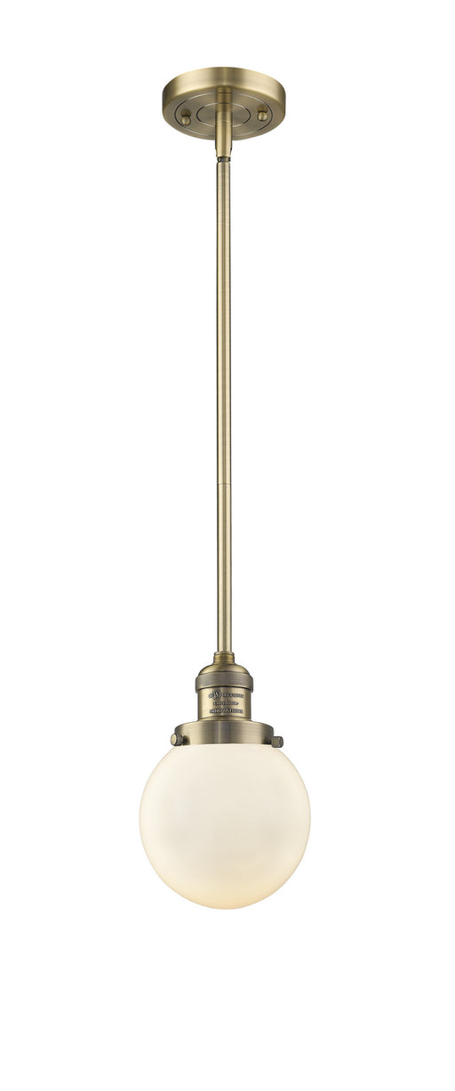 Innovations - 201S-BB-G201-6 - One Light Mini Pendant - Franklin Restoration - Brushed Brass