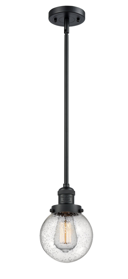 Innovations - 201S-BK-G204-6 - One Light Mini Pendant - Franklin Restoration - Matte Black