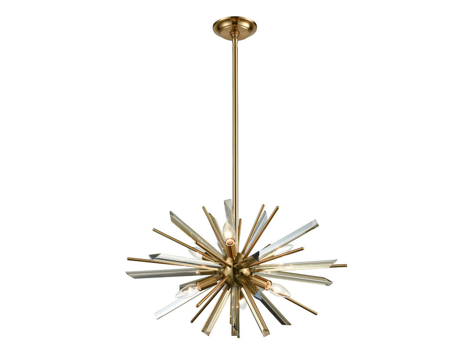 Avenue Lighting - HF8201-AB - Six Light Chandelier - Palisades Ave. - Antique Brass With Champagne Glass