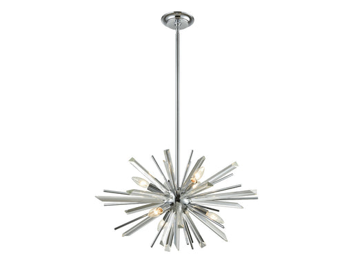 Avenue Lighting - HF8201-CH - Six Light Chandelier - Palisades Ave. - Chrome With Clear Glass