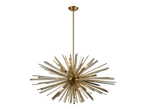 Avenue Lighting - HF8203-AB - Ten Light Chandelier - Palisades Ave. - Antique Brass With Champagne Glass