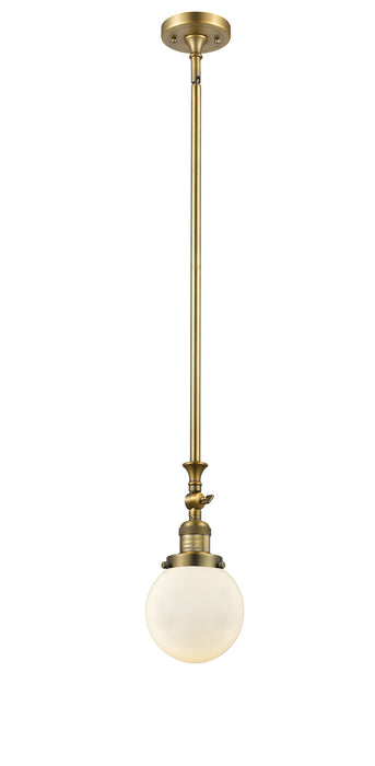 Innovations - 206-BB-G201-6 - One Light Mini Pendant - Franklin Restoration - Brushed Brass