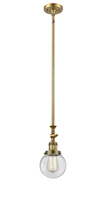 Innovations - 206-BB-G202-6 - One Light Mini Pendant - Franklin Restoration - Brushed Brass