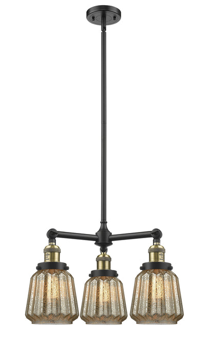 Innovations - 207-BAB-G146 - Three Light Chandelier - Franklin Restoration - Black Antique Brass