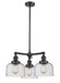 Innovations - 207-BK-G74 - Three Light Chandelier - Franklin Restoration - Matte Black