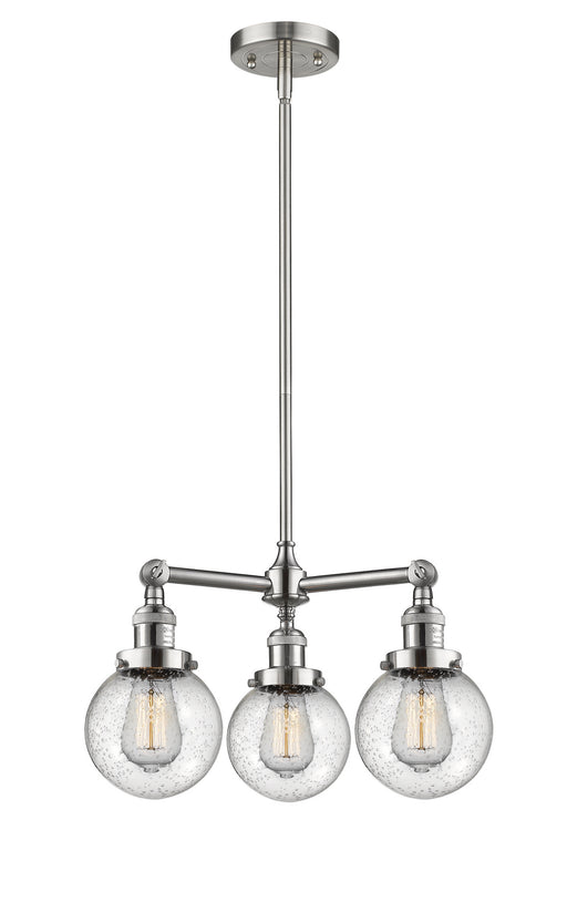 Innovations - 207-SN-G204-6-LED - LED Chandelier - Franklin Restoration - Brushed Satin Nickel