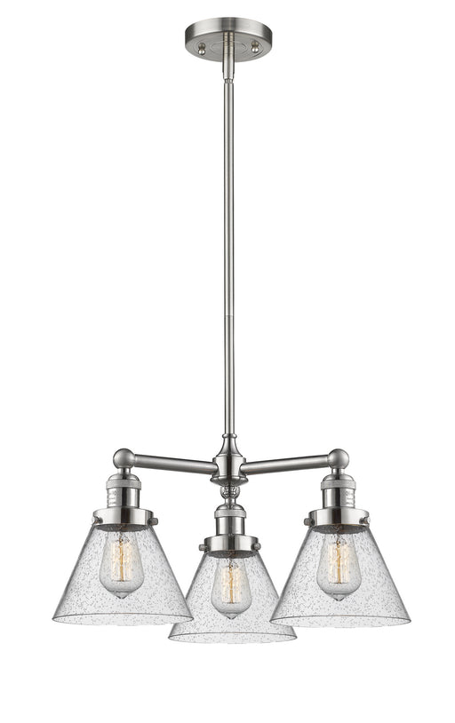 Innovations - 207-SN-G44-LED - LED Chandelier - Franklin Restoration - Brushed Satin Nickel