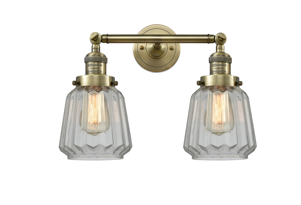 Innovations - 208-AB-G142 - Two Light Bath Vanity - Franklin Restoration - Antique Brass
