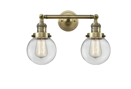Innovations - 208-AB-G202-6 - Two Light Bath Vanity - Franklin Restoration - Antique Brass