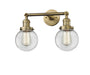 Innovations - 208-BB-G202-6 - Two Light Bath Vanity - Franklin Restoration - Brushed Brass