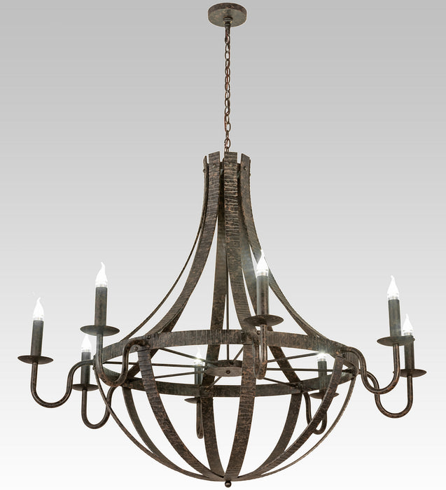 Meyda Tiffany - 197212 - Eight Light Chandelier - Barrel Stave - Nickel