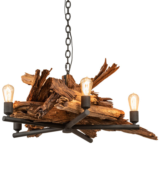 Meyda Tiffany - 201247 - Five Light Chandelier - Driftwood - Natural Wood