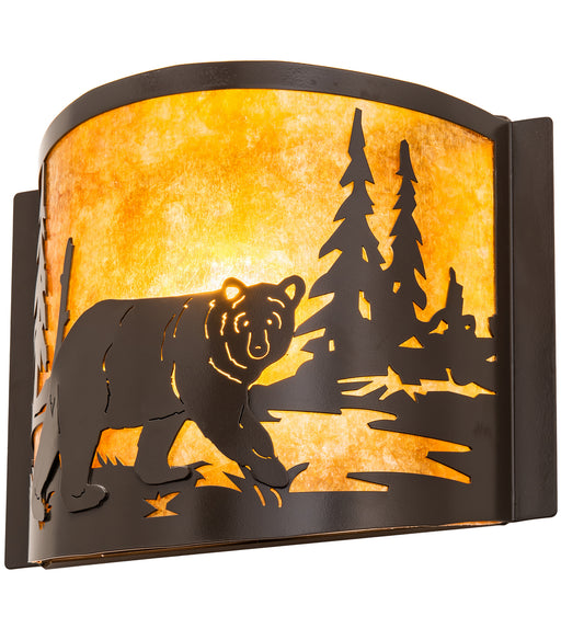 Meyda Tiffany - 204479 - One Light Wall Sconce - Bear At Lake - Timeless Bronze