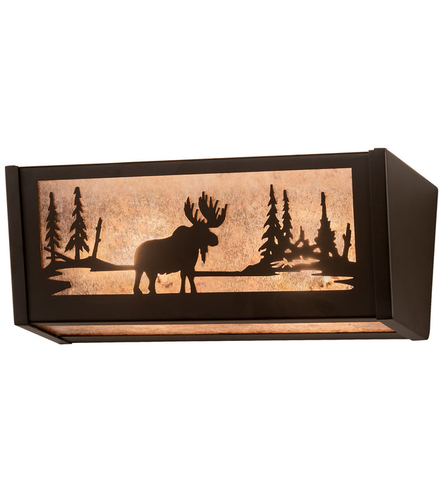 Meyda Tiffany - 205094 - Two Light Vanity - Moose At Lake - Oil Rubbed Bronze