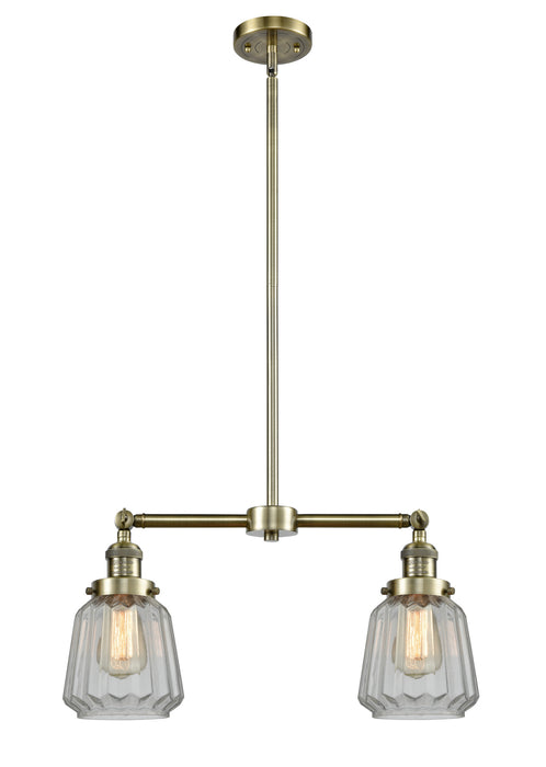Innovations - 209-AB-G142 - Two Light Island Pendant - Franklin Restoration - Antique Brass