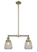 Innovations - 209-AB-G142 - Two Light Island Pendant - Franklin Restoration - Antique Brass