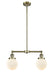 Innovations - 209-AB-G201-6 - Two Light Island Pendant - Franklin Restoration - Antique Brass