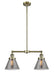 Innovations - 209-AB-G43 - Two Light Island Pendant - Franklin Restoration - Antique Brass