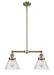 Innovations - 209-AB-G44 - Two Light Island Pendant - Franklin Restoration - Antique Brass